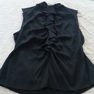 Elie TAHARI SILK RUFFEL SLEEVELESS Top